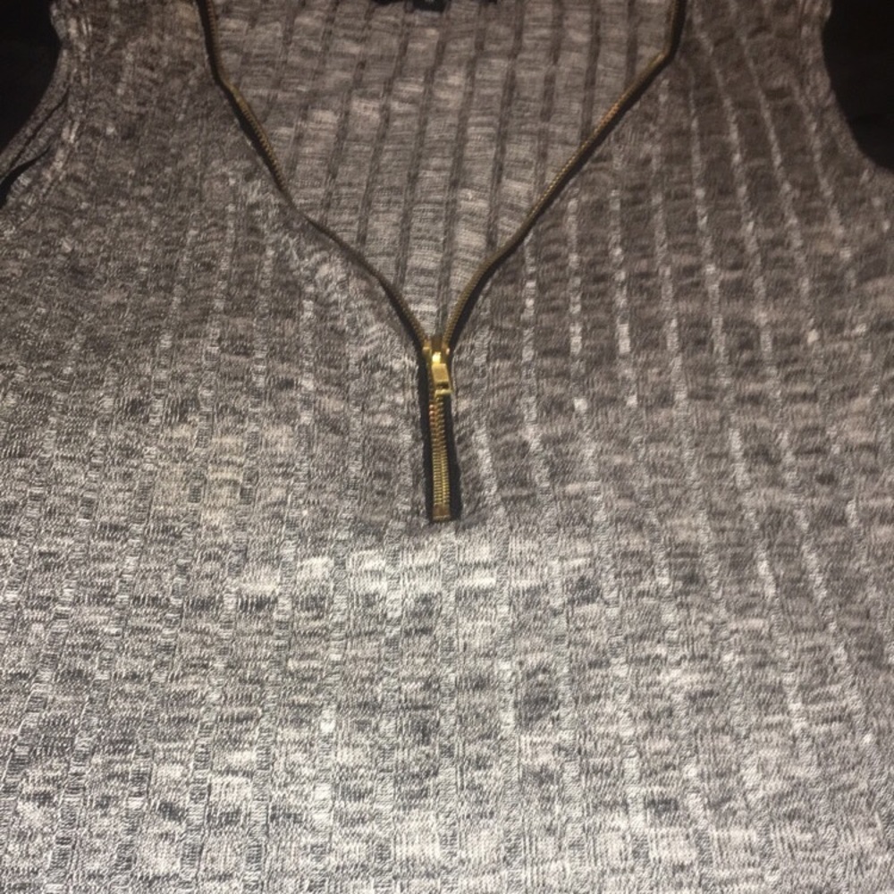 Gray Shirt with Zipper